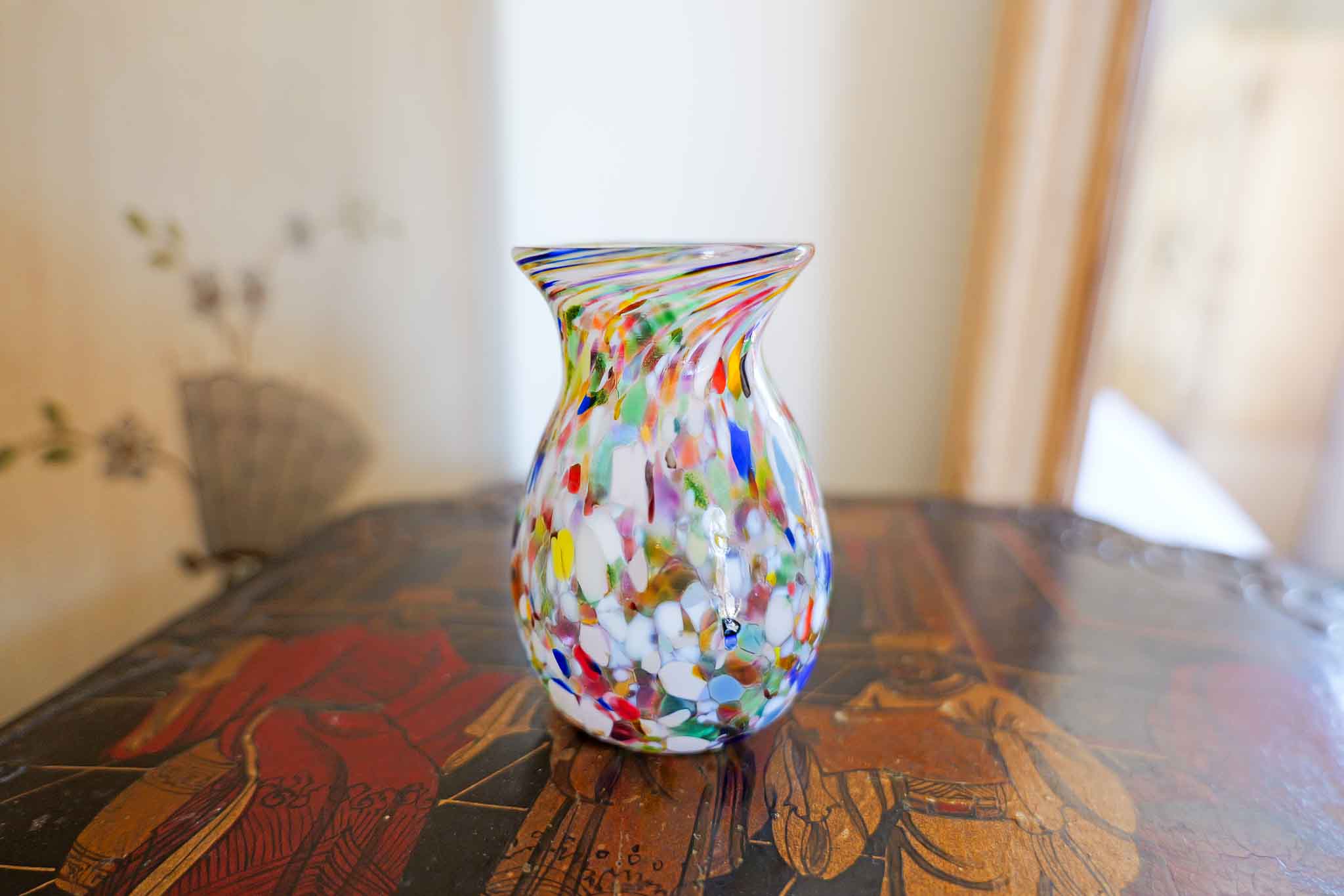 Rox Hinkle Art Glass Mini Vase – Buckhannon WV Hand Blown Confetti Glass (3.5”) - Image 3