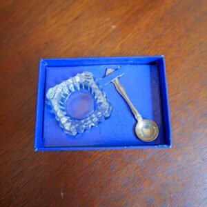 Vintage Westmoreland Sterling Silver Salt Spoon & Cambridge Crystal Salt Cellar Sets in Original Boxes (Qty 3 Available)