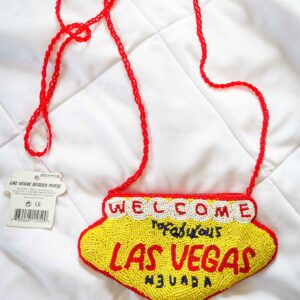 Las Vegas Beaded Crossbody Bag Welcome Sign Novelty Purse NWT Nevada Souvenir