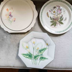 Set of 3 Botanical Floral Decorative Plates