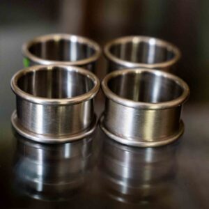 Set of 4 Brushed Silver-Tone Napkin Rings