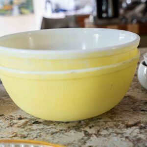 Pair of Large Yellow Pyrex Mixing Bowls
