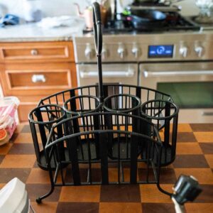 Black Metal Kitchen Utensil and Flatware Caddy