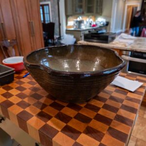Large Glazed Pottery Basin Bowl, 20.5"