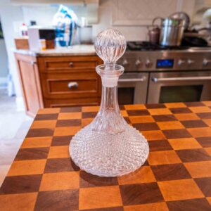 Cut Crystal Decanter With Stopper, 11”
