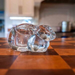 Crystal Glass Bunny Tealight Candle Holder