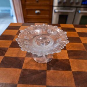 Vintage Pressed Glass Pedestal Compote Dish