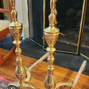 Vintage Brass Fireplace Andirons