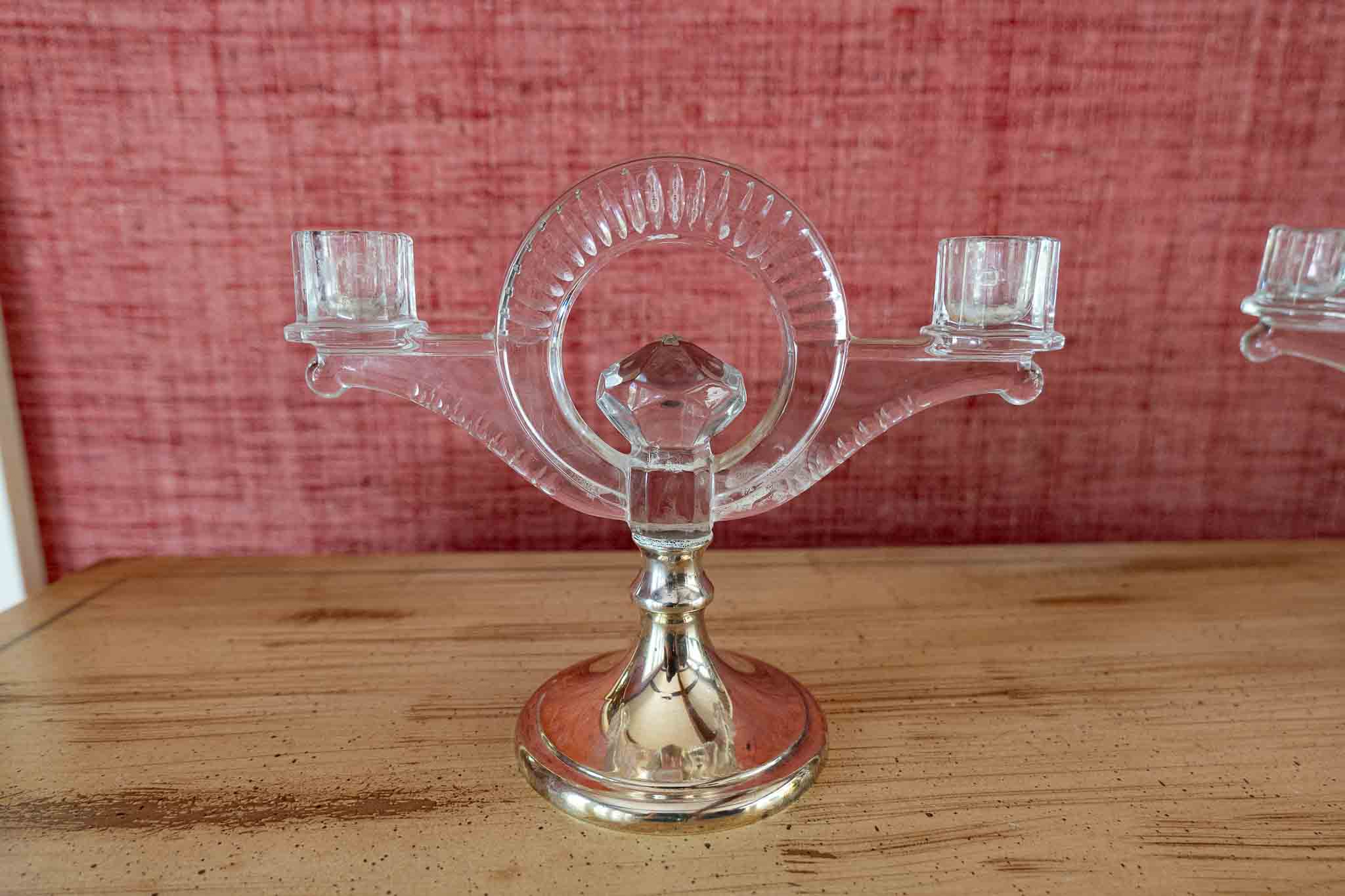 Hawkes Sterling Silver & Crystal Double Candelabra Pair - Image 2