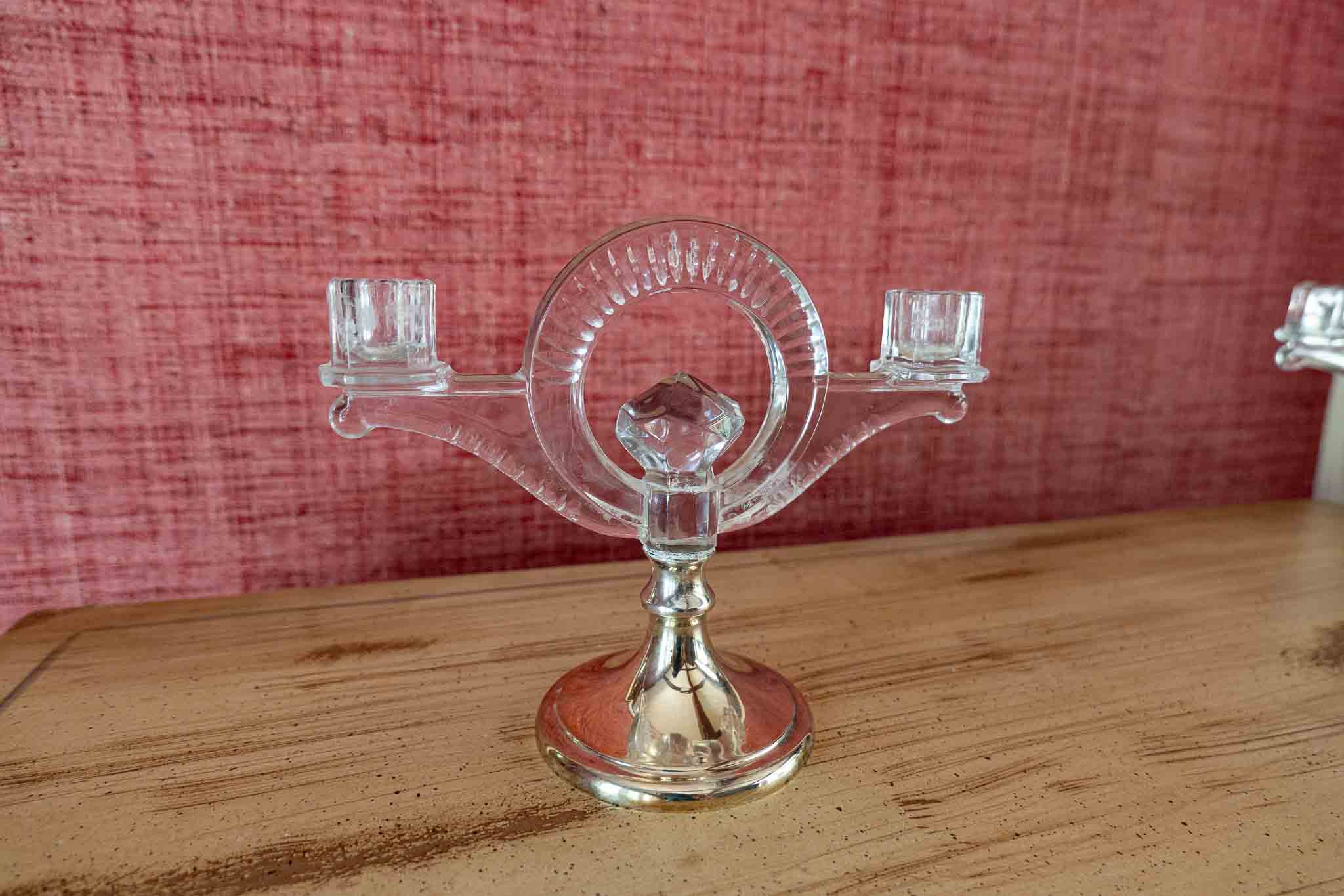 Hawkes Sterling Silver & Crystal Double Candelabra Pair - Image 6