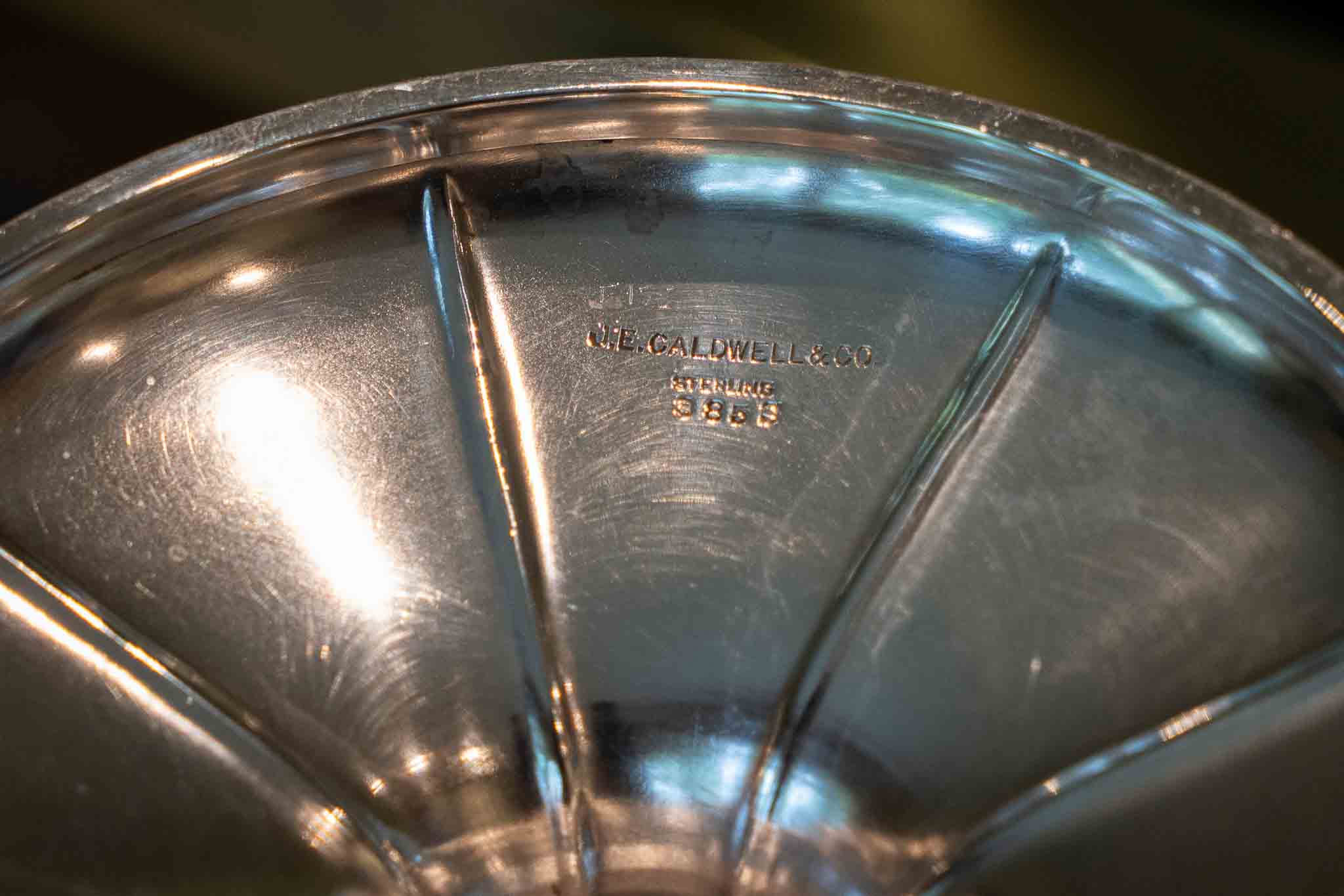 J.E. Caldwell Sterling Silver Hand-Chased Footed Compote - Image 3