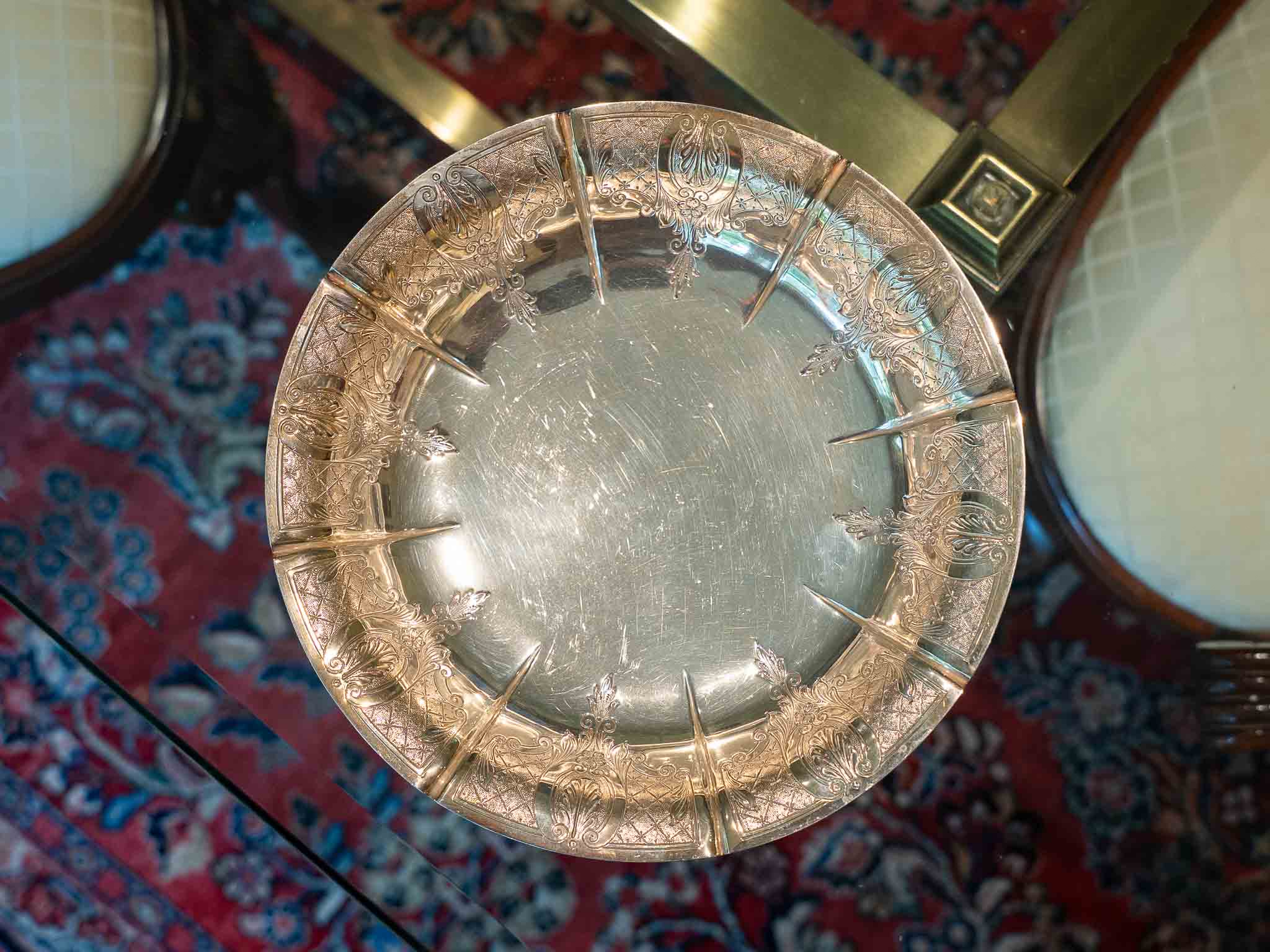 J.E. Caldwell Sterling Silver Hand-Chased Footed Compote - Image 2